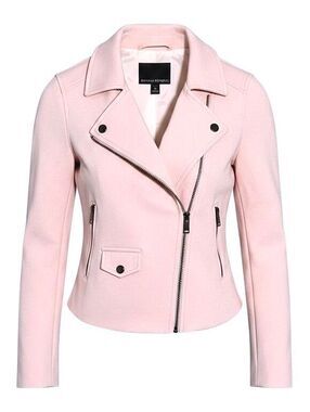 BANANA REPUBLIC Womens (0) Blush Pink Asymmetrical Zip Moto Jacket